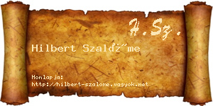 Hilbert Szalóme névjegykártya